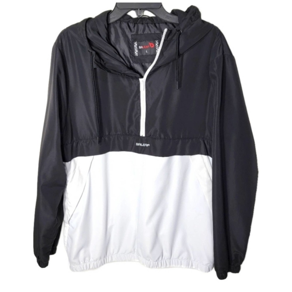 BALEAF Golf Athletic Pullover Zip Hooded Windbreaker Jacket L